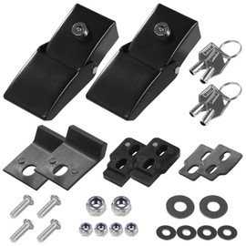 2-piece hood latch installation kit for Wrangler JK hood latch kit with key lock for 2007-2024 Jeep Wrangler JK JL Gladiator JT black exterior accessories (black)