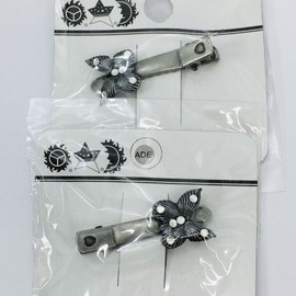 Unbranded Y2K Vintage Butterfly Hair Clip Barrette PAIR Clear Rhinestone Silver Tone