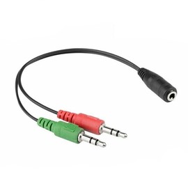 Unbranded/Generic 2x 3.5mm Headphone Mic Audio Y Splitter Cable 1 Female to Dual Male Black 8"