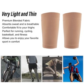 Thigh Compression Cuffs, Elastic Socks, Breathable, Promotes Recovery, Slim Upper Leg Support Bandages for Running, Fitness, Cycling (L)