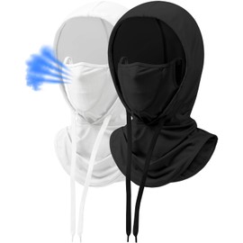 3-in-1 Cooling Breathable Balaclava Face Mask with Nose Mesh Sun UV Protection Hood Full Head Cover Men Women Hiking Outdoor