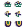 Mardi Gras Stud Earrings for Women Wood Mardi Gras Earrings
