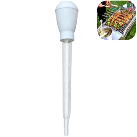 Turkey Baster for Cooking, 30ml 1 oz Turkey Oil Suction Tube with Scale, Clear Barbecue Turkey Baster Large Meat and Poultry Basters, Portable Safe Tools for Kitchen BBQ Daily Cooking, White