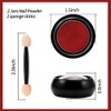 2 Boxes Red Chrome Nail Powder 3D Mirror Effect Aurora