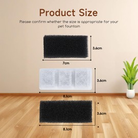Nobleza - 15 Cat Fountain Filters, Filter for Cat Fountain, Cat Drinking Fountain Filter, Filter Drinking Fountain Cats, Removal of Contamination, 5 Activated Carbon Filters + 10 Foam Filters