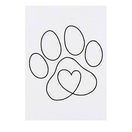 'Pawprint Heart' Temporary Tattoo - Water Resistant, Skin-Safe, Non-Toxic Transfer (TO00081949)