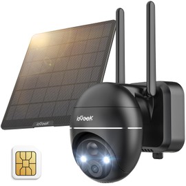 ieGeek 5MP Security Cameras Wireless Outdoor, Solar Outdoor Security Cameras System 360° PTZ with Spotlight & Siren, 2.4Ghz Outdoor Cameras for Home Security,Color Night Vision, Compatible with Alexa