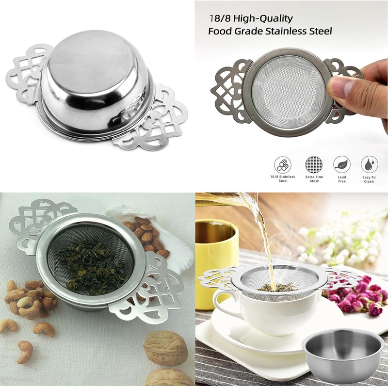 Taicols Empress Tea Strainer, 3 Sets Tea Infusers for Loose