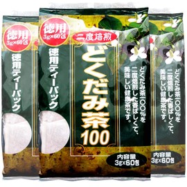 Dokudami Tea Value Set of 3 Bags, 0.1 oz (3 g) x 60 Packs, Tea Bags, Health Tea Decaffeinated