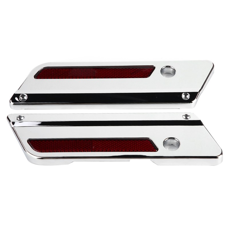 2 pcs Motorcycle Saddlebag Latch Cover Reflectors for Glide Touring