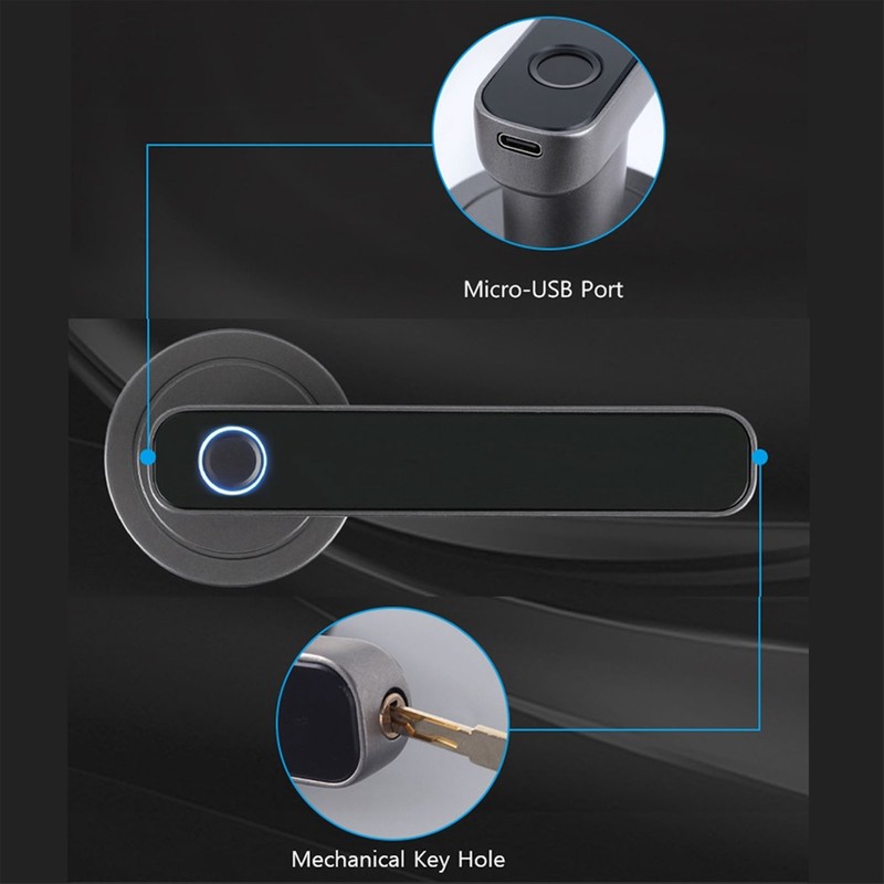 Smart Fingerprint Door Lock Security Biometric Door Knob Keyless Entry