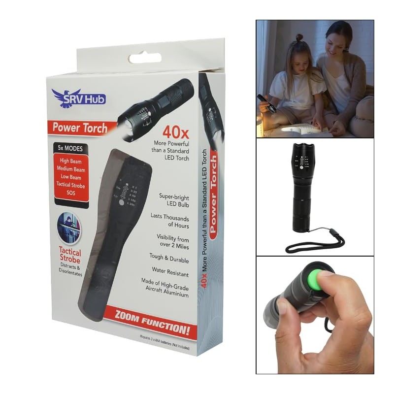 SRV Hub LED Tactical Flashlight - Military Grade Xmas Flashlights