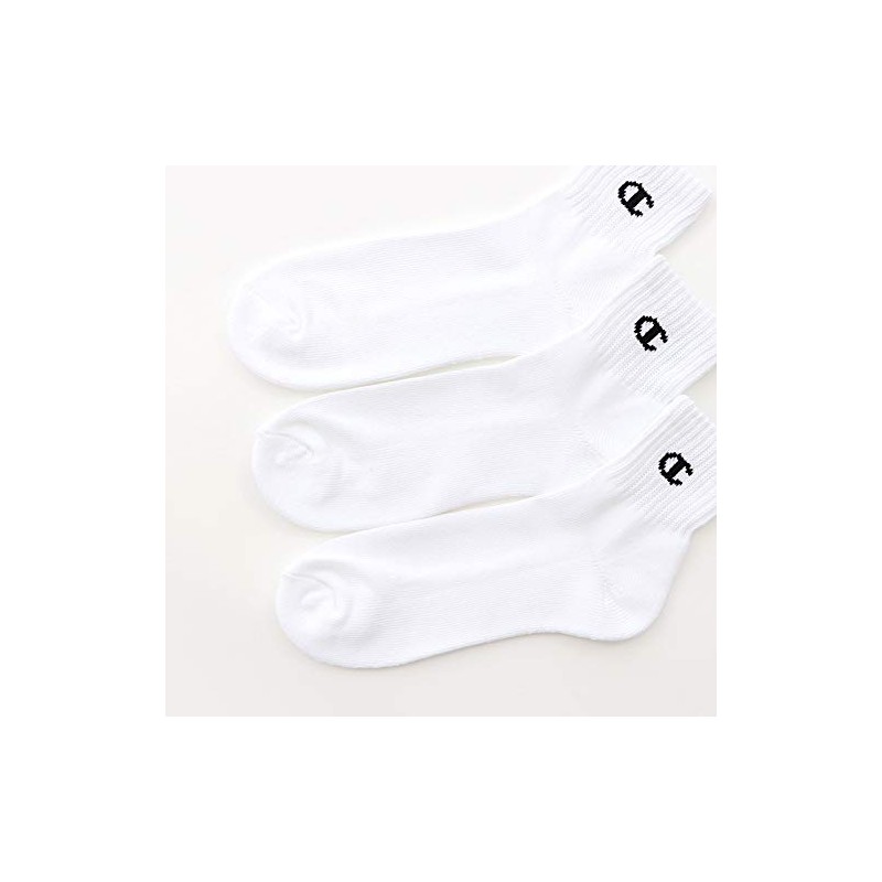 Champion CMSCR203 Men's Short Socks (3 Pairs), One Point Logo,
