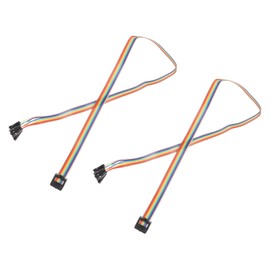 MECCANIXITY 2 Pcs IDC Rainbow Wire Flat Ribbon Cable FC-Female to 8P 19.6 Inch Length 2.54mm Pitch Breadboard Jumper Wires for Electronic Projects