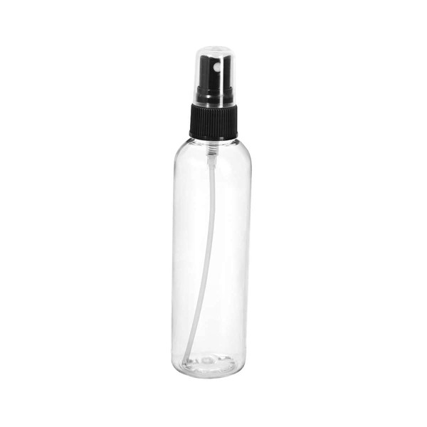 4 oz Clear Plastic PET Cosmo Round Bottles w/Fine Mist