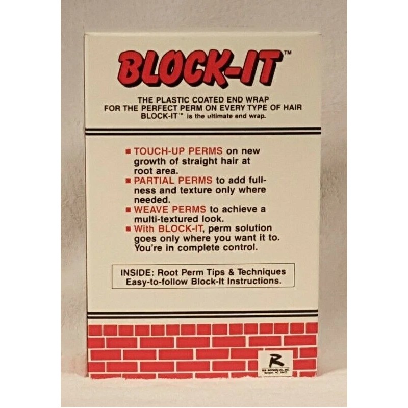 W,R, Rayson Co. Ink. BLOCK-IT Plastic Coated End Wrap Papers