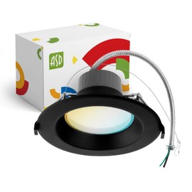 ASD 6 Inch Commercial Canless LED Downlight, Power Adjustable 10/15/22W Lighting, Round Dimmable Recessed Ceiling Light Fixture, 5 Color Temperatures 2700K-5000K, 120-277V IC Rated UL & Energy Star