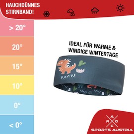 Children's Headband - 2-8 Years - Thin, Ultralight and Elastic Sports Headband for Boys and Girls (Dino Blue)