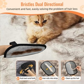 Pet Hair Removal Glove for Cats & Dogs, 2025 Upgraded Five-Finger Electrostatic Pet Hair Remover Gloves, Reusable Grooming Tool for Furniture, Couch, Carpet, Car Seat(1pcs)