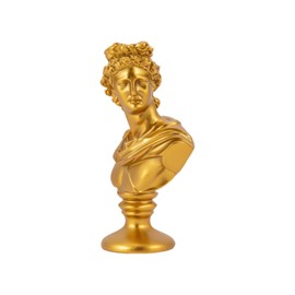 CECKQUE David Roman Apollo Bust Statue Sculptures Home Decor Items Renaissance Greek Mythology Ornaments for Room, Shelf, Bookshelves, Partition Decoration (Gold, 6")