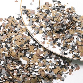 Biaungdo 360G/0.79 Lb Decorative Blend Color Chips, Epoxy Flakes Blend Paint Flakes Concrete Floor Coatings Decorative Chips for Garage Floor (Black, Light Coffee, White, Light Gray, Light Yellow)