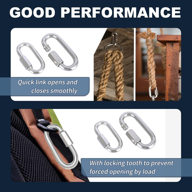 100PCS 2.36 Inches Quick Links, M6 Screw Chain Links Heavy