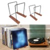 ZYWUOY Vinyl Record Storage Holder, Solid Wood and Metal, Desk