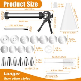 Windspeed Churro Maker Kit, Long Churro Maker Machine with Piping Bag/ 7P Nozzle/Converter/ 2 Brushes/ 11 Flower Pieces for Home Basking