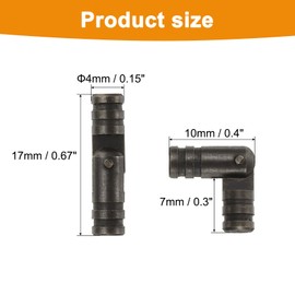 uxcell 50Pcs Invisible Brass Barrel Hinges, 4x17mm, Black, Modern, Unfinished, Concealed Hinge for Jewelry Box, Music Boxes, Small Woodworking Projects