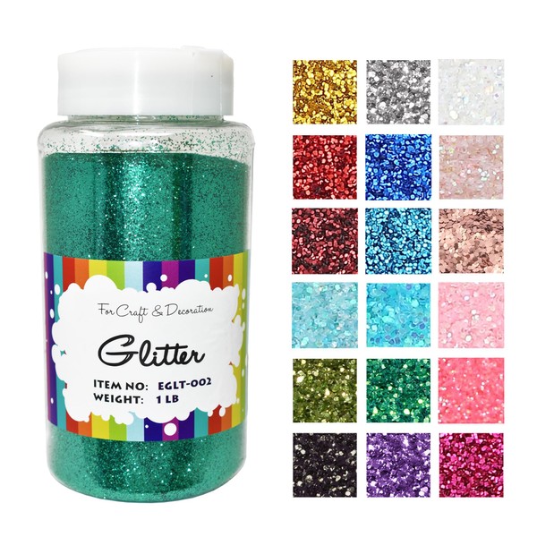 Craft and Party, Emerald Green Glitter 1 Pound Bottled Craft