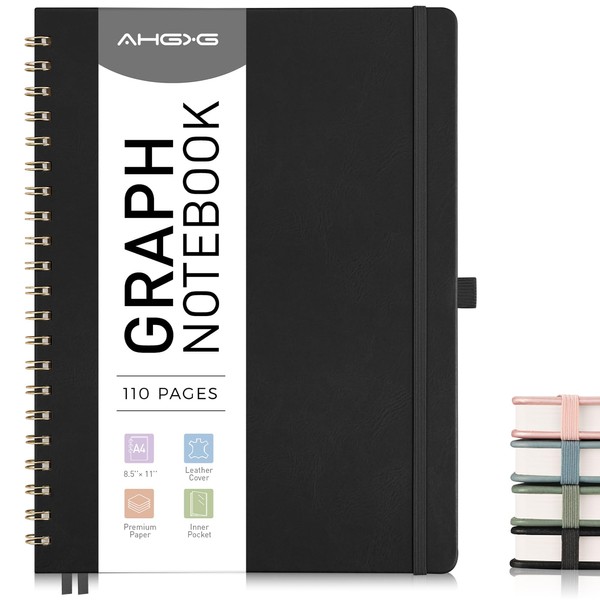 AHGXG Graph Paper Notebook - Spiral Notebook 8.5" x 11",