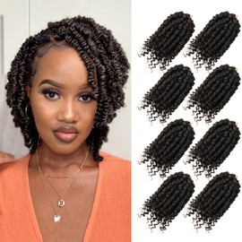 Bileaf Short Passion Twist Hair 6 Inch Pre-twisted Passion Twist Crochet Hair 8 Packs Pre-looped Crochet Passion Twist Braiding Hair Bohemian Twist Crochet Hair for Women and Kids #4