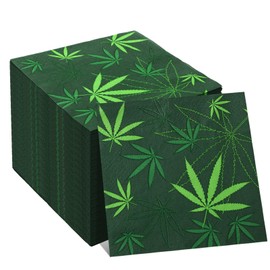 50 Pcs Glow Party Napkins Neon Birthday Party Rainbow Disposable Paper Napkins Musical Leaf Party Supplies Party Napkins Soccer Birthday Party Decorations Rainbow Party Supplies for Party (Leaves)