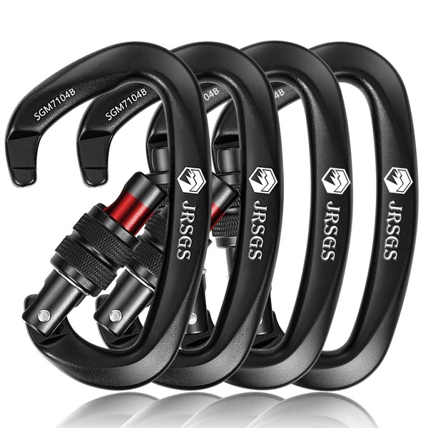 JRSGS Locking Carabiner Clips with Lock Mark Rock Climbing Carabiner