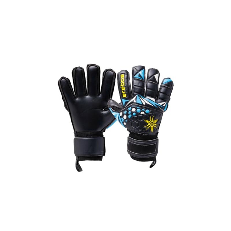 erebos 1000154 Darkness Flat PK Grip Goalie Gloves Black Blue