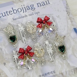 Christmas Jingle Bells Handmade Nail Tips - Ballerina / 크리스마스 징글벨 수제네일팁 - 발레리나