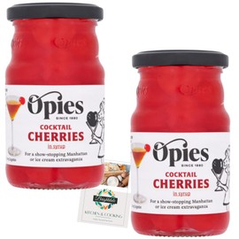 Cocktail Cherry Bundle with Opies Cocktail Cherries 225g 2 Pack + Brightdale Kitchen Card