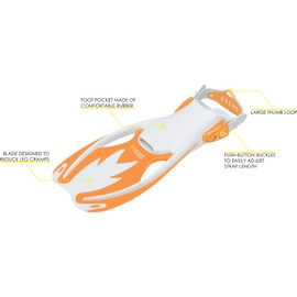 Cressi Rocks fins, White/Orange, L/XL