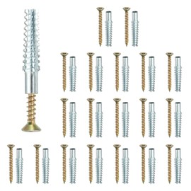 PATIKIL 20 Pcs Drywall Hollow Wall Anchors with Screws 0.24 x 2.36, Steel Dry Wall Anchors Kit for Wooden Concrete Plaster Hinge Hole Repair, Silver (8 x 60mm)