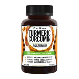 FarmHaven Turmeric Curcumin, Non-GMO Turmeric Capsules,   90 Veg Caps