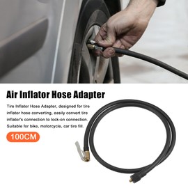 QUARKZMAN Car Motorcycle Tyre Inflator Extension Hose 100 cm 39.37 Inches Black