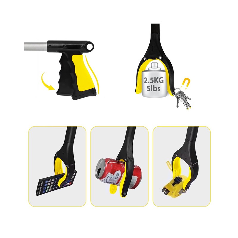 YOLOZAI 38" Extra Long Grabber Tool with 360°Rotating Anti-Slip Jaw，