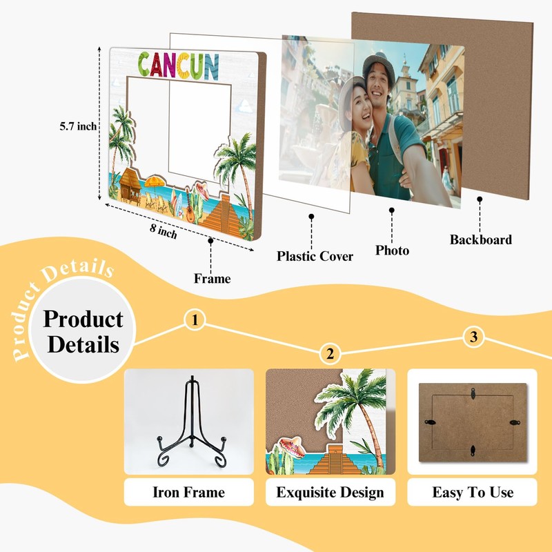AWDSTN Cancun Picture Frame, 4x6 inches Photo Frame for Tabletop