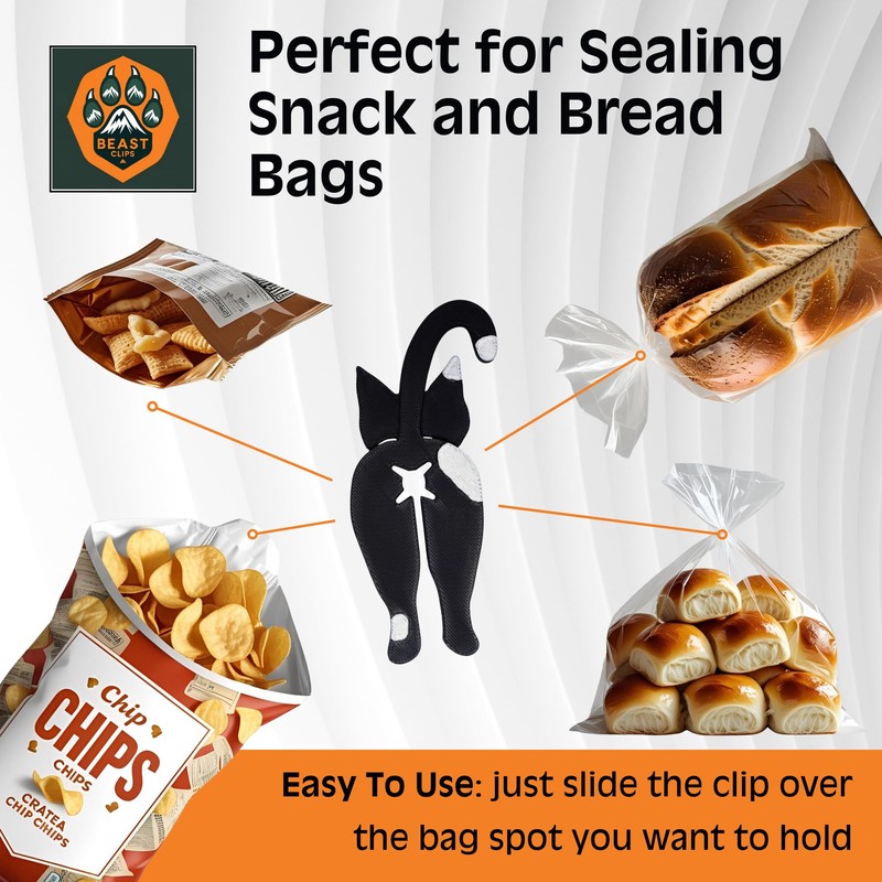 BEAST Clips Animal Bread, Bread Ties, Chip Clips, Air Tight,