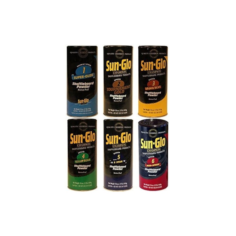 Table Shuffleboard Powder Sand - Sun-Glo Sampler Six-Pack