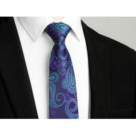 Enlision Mens Ties For Men Paisley Necktie Formal Business Satin Silk Purple Floral Wedding Neck ties