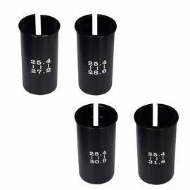 Yuauy Set of 4 Sizes Bike Seat Post Adapter Shim Seat Post Adapter Bicycle Seat Tube Conversion Sleeve 25.4mm to 27.2/28.6/30.9/31.6mm 60mm Length Aluminum Alloy for Road Mountain Bike MTB