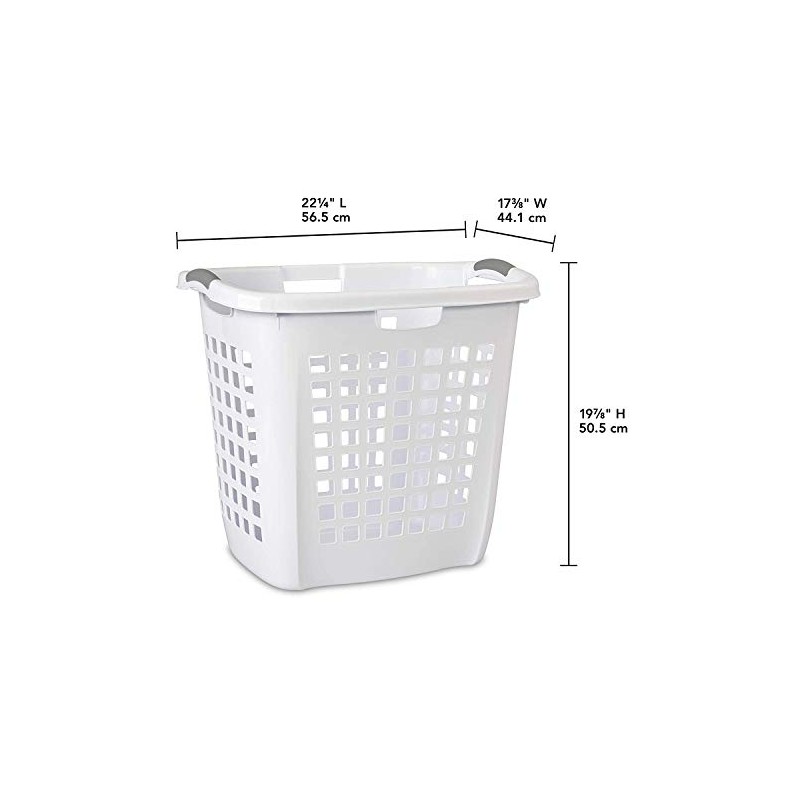 STERILITE 12258004 Carry Hamper, 19-7/8", White