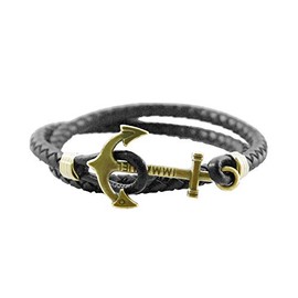 MiniJewelry Anchor Black Braided Leather Wrap Bracelets Religion Bible Immanuel Isaiah 7:14 God With Us Men Women Mom Grandma Wife Birthday