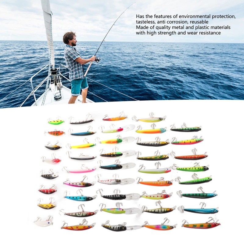 43Pcs Fishing Lure Kit Minnow Artificial Bait Universal Simulation Lure